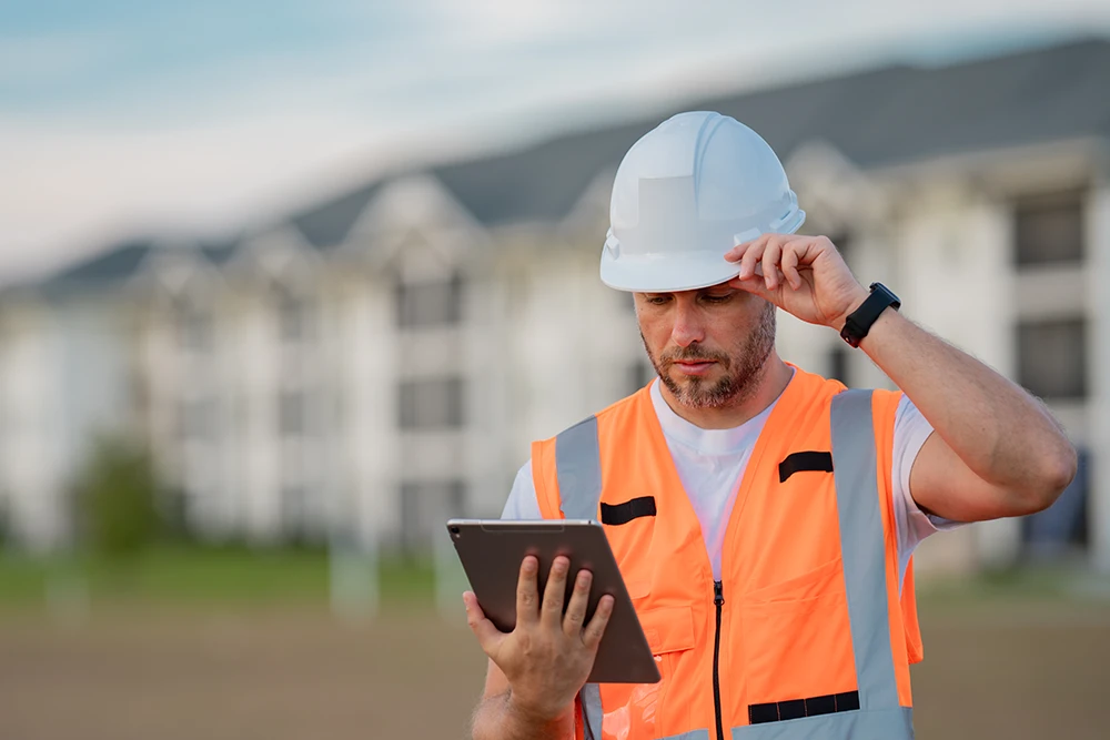 Engineer looking at tablet